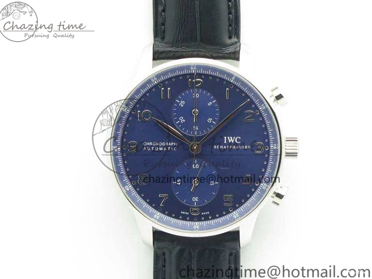 MIROTIME 0421 MoistureWicking Portuguese IW371491 ZF 1:1 Best Edition SS Blue Dial On Leather Strap A79350 (Slim Movement) V 7221